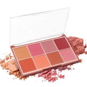 8 Colours Face Blush Palette | Velvety Matte & Shimmer | Triple Baked Long Lasting Waterproof Blush Powder | Blindable & Lightweight Face Makeup