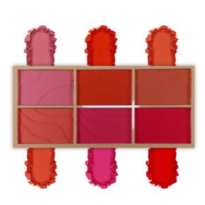 6 in 1 Blusher & Highlighter Palette | Beauty Touch Multi-Color Blush Kit with Highly Blendable Pigments | Long-Lasting Glow & Natural Shimmer | Suitable for All Skin Tones