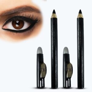Pack of 5 - Kajal Eyeliner Pencil With Sharpener | Eye Makeup Long Lasting & Waterproof  (BLACK, 10.8 g)