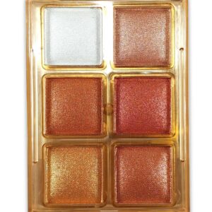 6-Color Highlighter & Eyeshadow Palette | Professional Shimmer Makeup Kit | Long-Lasting, Waterproof & Blendable Shades for Face & Eyes