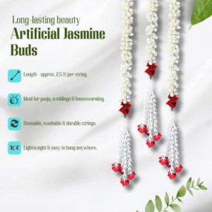 Artificial Jasmine & Rose Flower Garland – 2.5 Feet, Decorative Hanging
