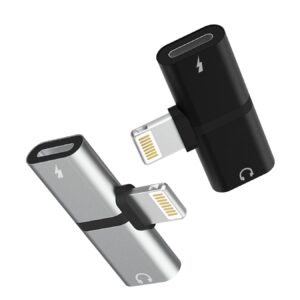 2-in-1 Dual Port Audio & Charger Splitter | Dual Lightning Adapter Compatible with iPhone 14/13/12/11/X/8/7 | Audio Splitter and Fast Charge